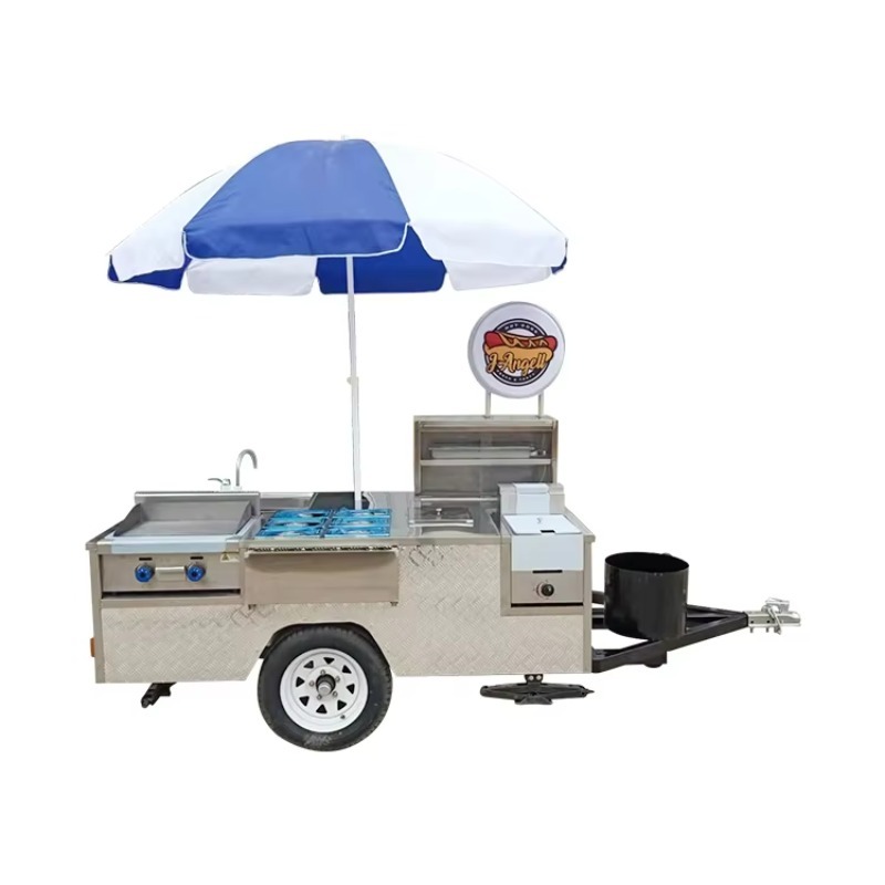 Hot Dog Vending Cart - รถเข็นขายฮอทดอกสแตนเลสแบบสั่งทำพร้อมอุปกรณ์ครบครัน ราคาโรงงาน รถเข็นขายอาหารเคลื่อนที่สำหรับขายริมทาง